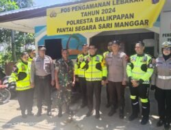 Dir Lantas Polda Kaltim Pantau Keramaian Obyek Wisata Pantai Pasca Hari Raya Idul Fitri.